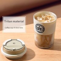 Coffee Cup Milk Tea Simple Carry on Cup Outdoor Leisure Sealed Leak Proof Portable Cup Vacuum Cup with Cover For Gifts