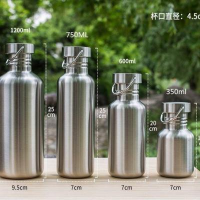 2023 New Fashion version Sports cold water bottle 304 stainless steel single-layer water cup summer outdoor large-capacity mountaineering vehicle riding 1200