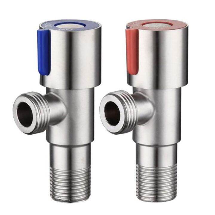 SUS304 Stainless Steel Angle Stop Valves with OFF ON Switch G1/2 Cold