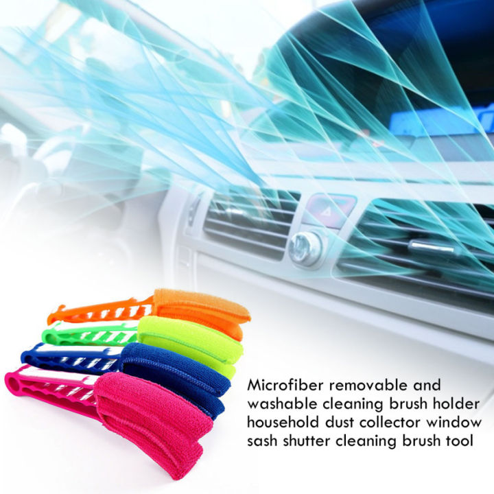 Microfiber Removable Washable Cleaning Brush Clip Household Duster Window  Leaves Blinds Cleaner Brushes Tool