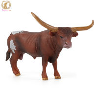 Hot Sale Simulation Texas Longhorn Bull Action Figure Lifelike Wild Animal Model Toys For Children Gifts Collection