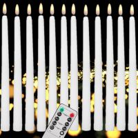 Flameless Flickering Taper Candles with/without Remote Control Timer Wax 3D Wick Candles Lamp for Christmas Wedding Home Decor