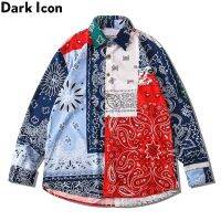 ♘ Dark Icon Bandana เสื้อเชิ้ตแขนยาวแฟชั่นสําหรับผู้ชายและผู้หญิง