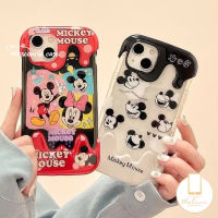 MissConnie เคสโทรศัพท์น่ารักเป็นคู่การ์ตูนมิกกี้มินนี่เม้าส์ใช้ได้กับ IPhone 11 XR 7Plus 8 Plus 7 8 Plus 7 8 Plus 11 14 13 12 Pro Max X XS Max 3D ลูกกวาดสร้างสรรค์ไอศกรีมกรอบนิ่มกันกระแทก