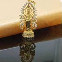 jewery33 K118จี้พระเจ้าแม่กวนอิม นำเข้าจากฮ่องกง (ฝังเพชร)จี้พระกรอบทอง จี้พระมงคล จี้พระทองหุ้ม จี้พระปลุกเสก