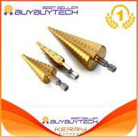 Buybuytech Power Tools ชุดดอกสว่านเจาะคว้านรู ล่องแบบเกลียว ทรงเจดีย์ 3 IN 1