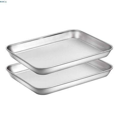 ▣ MXMIO Easy Clean Baking Sheets Stainless Steel Bake Pans Oven Tray Cookie Cookware Chef Toaster Home Dishes Kitchen Steamer