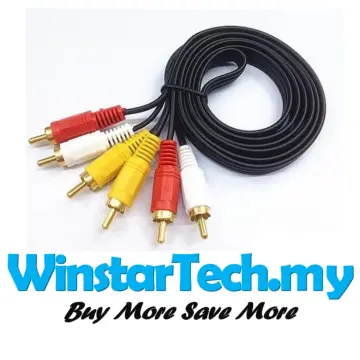 3RCA to 3 RCA Cable Audio Video Male to Male AV Cable Gold Plated for