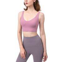 [COD] NULS new comfortable nude sports beautiful back and charm deep V gathered yoga fitness vestTH