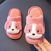 Children Home Slippers New Winter Cartoon Puppy Kids Slippers For Boys Girls Flip Flops Soft Non-slip Warm Cotton Indoor Shoes