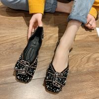 2023 Women Flat Shoes Fashion Bling Rhinestone Flat Ballet Bow-knot Slip on Ladies Lazy Loafers Casual Flat Shoes