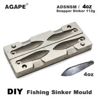 Agape DIY Fishing Snapper Sinker Mould ADSNSM4oz Snapper Sinker 112g 2 Cavities