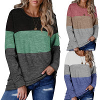 【cw】 Cross-Border European and American Foreign Trade Womens Clothing 2021 New Winter round Neck Multicolor Loose Casual Top