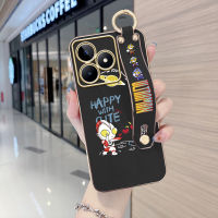 Case4you สำหรับ Realme C53 Realme Narzo N53 (มีสายรัดข้อมือ) เคสนิ่มลายการ์ตูนขอบสี่เหลี่ยม (อุลตร้าแมน) ชุบเคสโทรศัพท์หรูหราชุบเคสโทรศัพท์นิ่ม