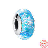 New 925 Sterling Silver Murano Glass Bead Charm Fit Original Pandora Bracelet Bangles for Women DIY Fashion Jewelry Gift Making