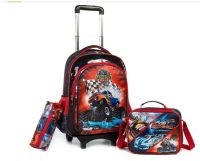 Kids School Trolley Bags With Lunch Bag 16 Inch 3 In One Wheeled Backpack For Boys Rolling Backpack School Backpacks With Wheels