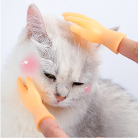 Hot sale dog and cat cleaning supplies soft pet finger cat massage small hand five fingers licking cat finger model funnycat toy