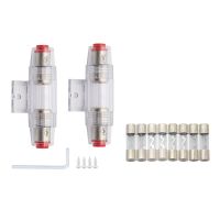 AGU Car Audio Fuse Holder 30A 60A 80A 100A 1Set Audio Circuit Breaker 12/24V Car Stereo Fuse Base Copper for Truck Automobile Fuses Accessories