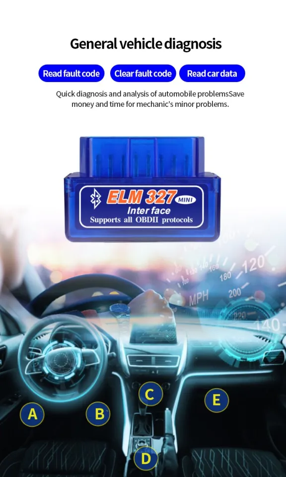 OBD2 ELM327 Mini V2.1 Bluetooth Detector OBD Dual Mode 5.1 Bluetooth Car  Malfunction Detector