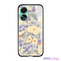 เคสโทรศัพท์พร้อมสำหรับ Vivo Y27 5G OPPO A78 4G หรูหรา INS ดอกไม้เคสมันวาวกระจกเทมเปอร์ปลอกเคสประกบหลังแบบแข็ง