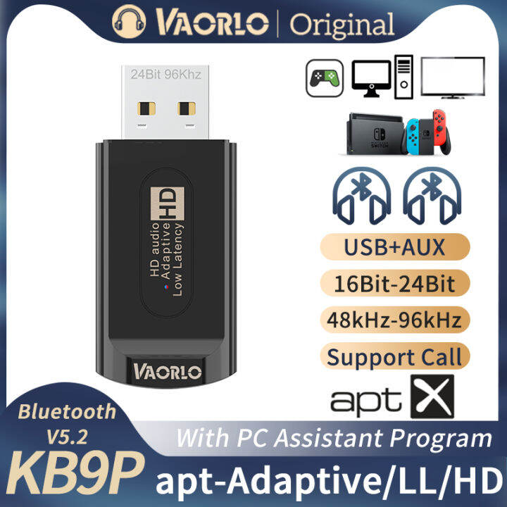 Original VAORLO KB9P 16-24Bit Bluetooth 5.2 Audio Transmitter QCC3040 3 ...