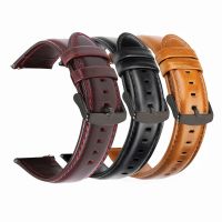 Vintage Italian Waxed Leather Band 20mm 22mm For Amazfit GTR 3 Pro Bracelet Unisex 18mm 24mm Watch Leather Straps Quick Release