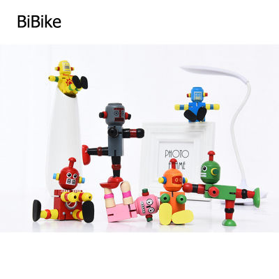 BiBike ชุดของเล่นก่อสร้างหุ่นยนต์ไม้ของเล่นเปลี่ยนได้ที่เก็บของ Stuffers