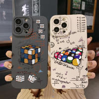 สำหรับ Realme C11 2021 C12 C15 C21Y C25Y C25S Realme5 5i 6i 8 Pro บิลเลียด Rubik S Cube ทางเทคนิค Drawing คุณภาพสูงสแควร์ Edge Full Len กรณีป้องกัน