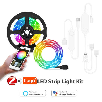 Zigbee USB Led Strip 12V RGB 5050 Tuya Led Light Dimmer Flexible Backlight Work With Smarthings Alexa