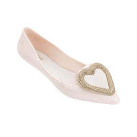 New fall models ins melissaˉsweet bright eye-catching pointed head love heart fashion lady jelly shoes