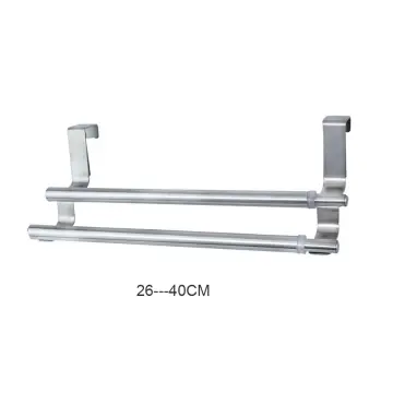 HapiRm Kitchen Towel Holder, Expandable Double Over The Cabinet Towel  Holder, Stainless Steel Towel Hanger for Universal Fit on Inside or Outside  of