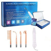 4 In 1 High Frequency Skin Therapy Wand Glass Tube Ozone Beauty Facial Spa Acne Removel HF Hair Care Device Skin Care Machine