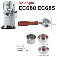 Delonghi 51MM 3 Ears Coffee Bottomless Portafilter Naked Filter 304 Stainless Steel 1 2 4 Cups Filter Basket Coffee Accessories