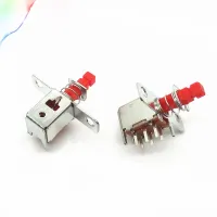 【Sell-Well】 AUGIENB mall 10Pcs ฟรีช้อปปิ้ง A03-08 6pin ทีวีสวิตช์ไฟฤดูใบไม้ผลิ Self-Locking สีแดง DC 12V 50MA Unidirection Push-ปุ่มสวิทช์