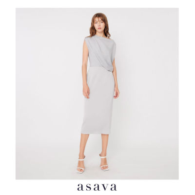 [asava ss23] Sylvia Sleeveless Ruched Dress เดรส แขนกุด แต่งรูดที่ไหล่ ซิปข้าง