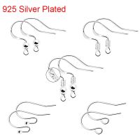 【YF】☎✟♦  50pcs 925 Sterling Plated Earrings Hooks Hypoallergenic Anti Allergy Earring Clasps Lot Diy Jewelry Making Supplies