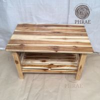 PHRAE WOOD  ชั้นวางในครัว ชั้นวางทีวีไม้สัก ขนาด กว้าง 50 ซม. ยาว 80 ซม. สูง 52 ซม. ไม้สักทอง