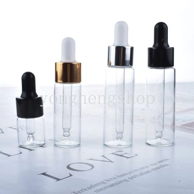 5/10/15ml Refillable Clear Glass Dropper Bottle Aromatherapy Liquid Serum Essential Oil Pipette Bottle Travel Portable Cosmetic Bottles
