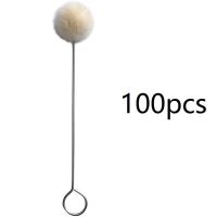 100Pcs Dye Daubing Tool Wool Ball Brush Handmade Leather Care Alcohol Dye Oily Dye Daubing Tool