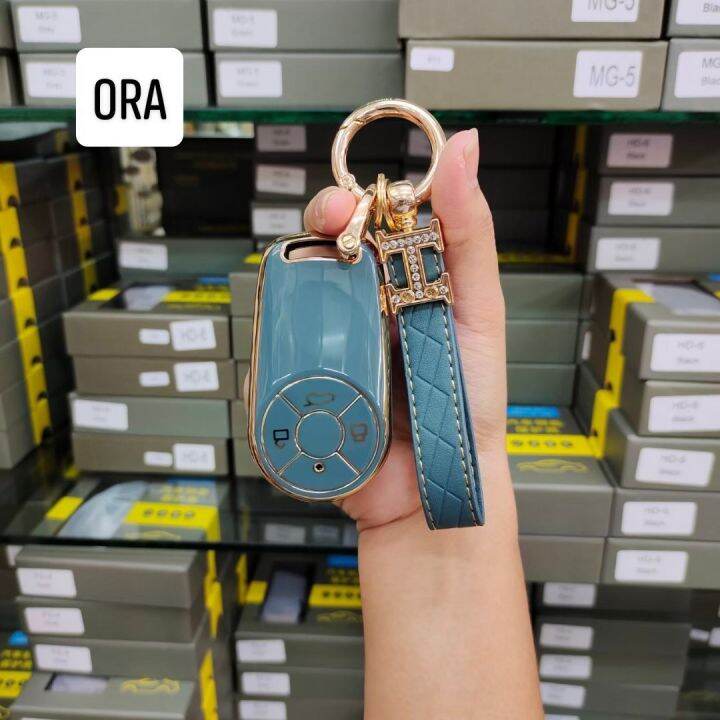 ora-รถยนต์ไฟฟ้า-ปลอกกุญแจ-เคสกุญแจ-รถยนต์-tpu-พร้อมพวงกุญแจ-ราคาพิเศษ-ส่งจากไทย