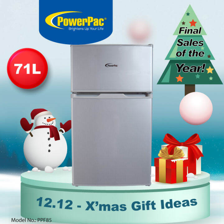 PowerPac 2 Door Mini Bar Fridge with Freezer 71L (PPF85) Lazada Singapore