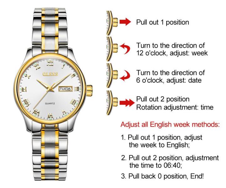 olevs-ผู้หญิงดู-สตรีนาฬิกานาฬิกาควอทซ์อะนาล็อกธุรกิจกับวงสแตนเลส-นาฬิกากันน้ำคลาสสิกตัวเลขโรมันที่ไม่ซ้ำกันปฏิทินวันที่นาฬิกาข้อมือ
