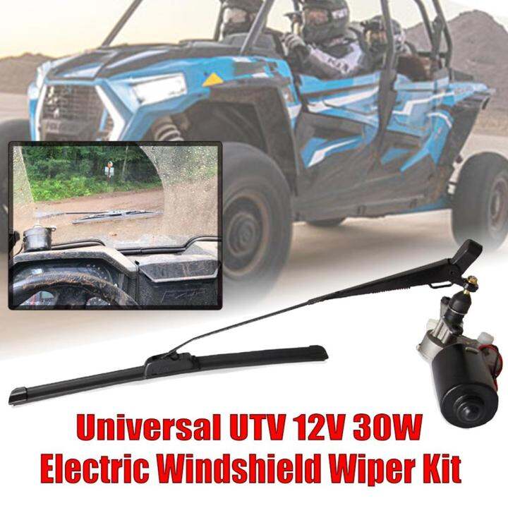 Universal 12V UTV Electric Windshield Wiper Motor Kit 18 "นิ้ว Flat