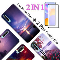 เคสแบบ2 IN 1 9X Pro ใส่โทรศัพท์น่ารักพร้อมหน้าจอเซรามิกโค้งสองชิ้น