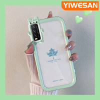 YIWESAN เคสสำหรับ VIVO Y20 Y20i Y20s Y12s Y20 Y11s Y20T Y12A Y20S เมตร Y20S ใบเมเปิลของที่ระลึกซิลิโคนใสเคสนิ่มเคสมือถือกันกระแทกทนทานต่อการตกและรอยขีดข่วน