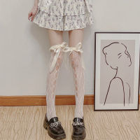 Lolita Lace ถุงน่องผู้หญิง Kinderetn Hollow ถุงเท้ายาวต้นขา Jk Knowknot สูงเข่าถุงเท้าหญิงชุด Calcetine Medias