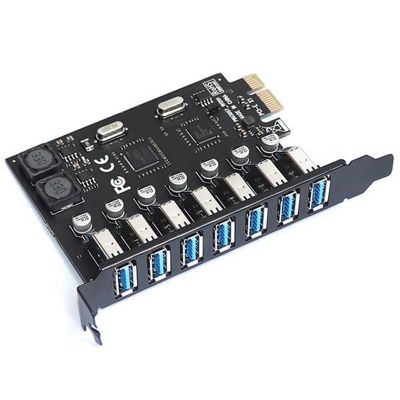 USB 3.0 PCI Express Adapter PCI E to 7 Ports USB 3 Expansion Adapter Card USB3 PCIe PCI-E X1 Controller Converter