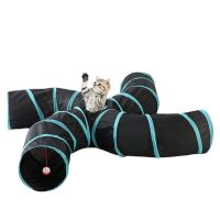 ✤ Folding pet cat cross tunnel S channels tent s-shaped screw