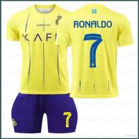 Sy3 เสื้อยืดกีฬาแขนสั้น ลายทีมชาติฟุตบอล Ronaldo Al Nassr FC 23-24 ชุด 2 ชิ้น ต่อชุด YS3