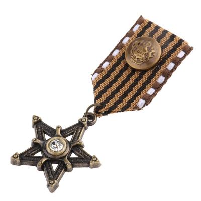LazaraLife ผ้าลายทางแบนเนอร์เข็มกลัดรูปดาว PIN ทหารเหรียญเกียรติยศ Badge สำหรับปาร์ตี้